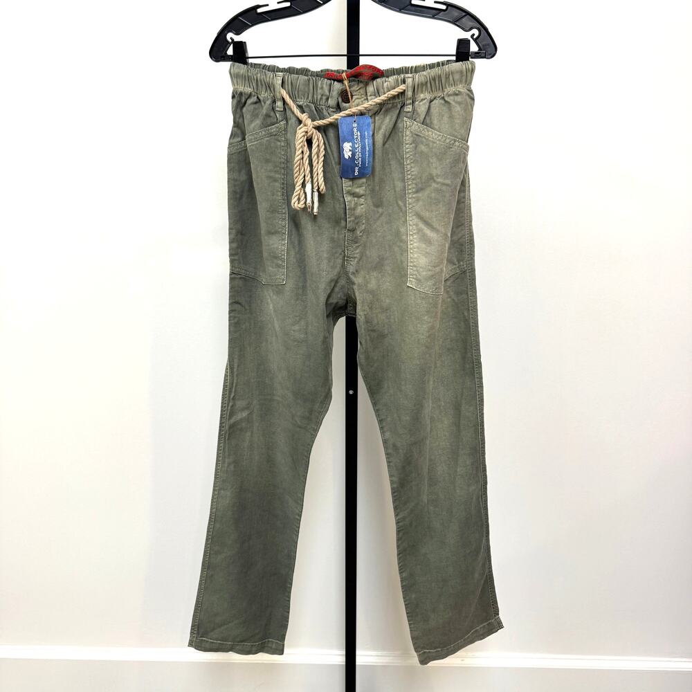 Dr. Collector's P38 Hemp Organic Cotton Sunfaded Olive Army Green Pant Large NEW